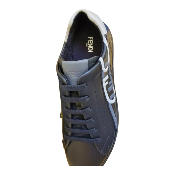 Fendi O'Lock Overlay FF-Logo Link Low Top Sneakers Mens Nero/Black Size US 9 NIB - Picture 5 of 13